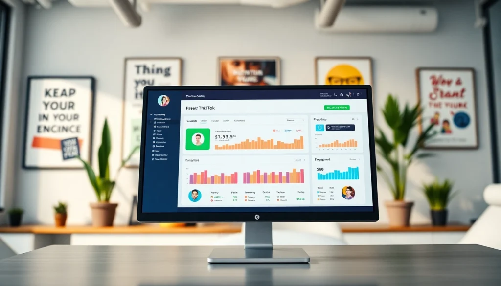 Engage with the TikTok SMM panel interface displaying analytics for social media growth.