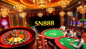 Players enjoying a high-stakes game at the SN888 online casino, celebrating wins with excitement.