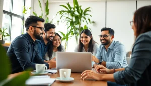Innovative entrepreneurs collaborating in a coworking space representing startup kolkata.
