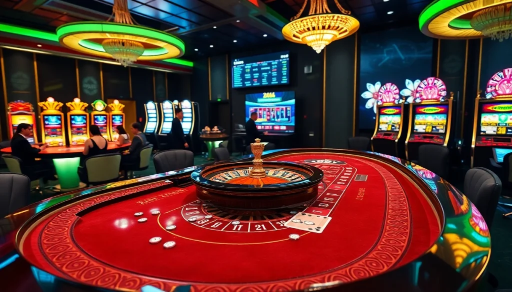 Enjoying thrilling games at nhà cái Jun88's luxurious casino setup with baccarat and lively atmosphere.