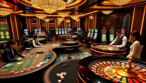 Experience the thrill of winning at Trang chủ ok365 with vibrant casino tables and exciting players.