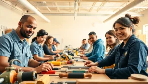 Students at trade schools oahu engaged in practical training, showcasing diversity and hands-on learning.