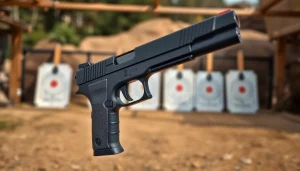 Explore features of polymer-80 handgun in a professional shooting range setting.