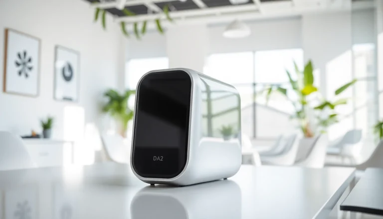 Highlighting das 142, showcasing its sleek design in a bright modern workspace.