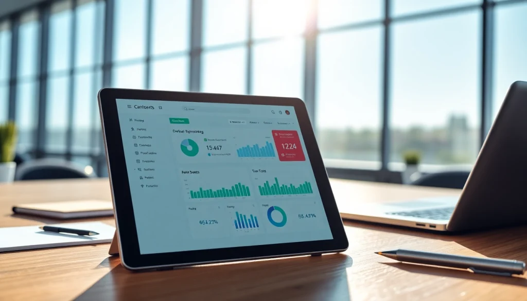 Showcasing a mobile CRM app interface on a tablet, illustrating effective client management.