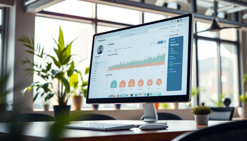 Visualize an engaging Instagram smm panel interface showcasing analytics in a modern workspace.