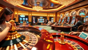 Dynamic gaming scene showcasing the vibrant online experiences available on trang chủ 3king, with exciting gambling elements.