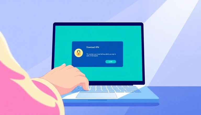 vpn download free on a Windows device, showcasing secure installation steps with a focus on user interface.