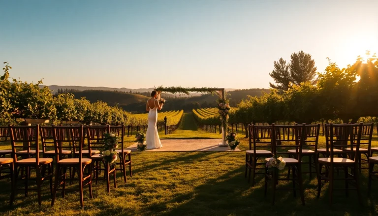 Discover stunning Clarksburg Wedding Venues with beautiful outdoor setups in scenic vineyards.