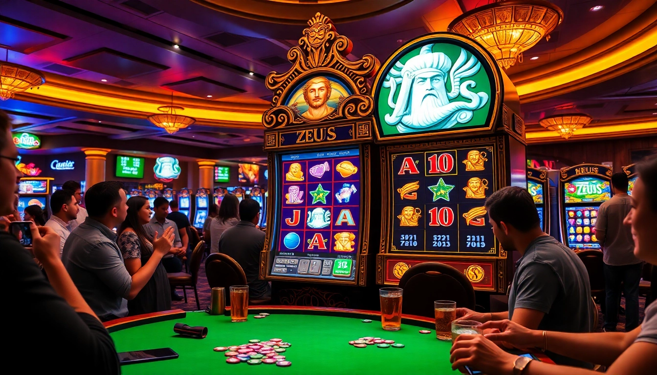 Putar mesin slot Zeus sambil menikmati suasana kasino yang hidup penuh kegembiraan.