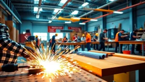 Students participating in engaging construction classes, learning hands-on skills.