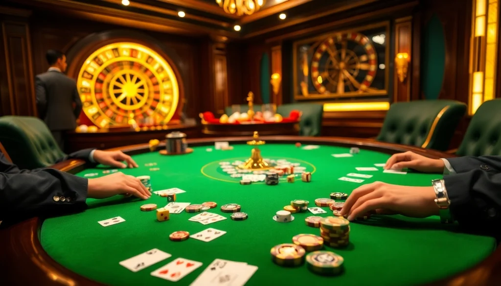 Experience the thrill of gaming at the hidden wiki official-themed casino with vibrant tables and classic elements.