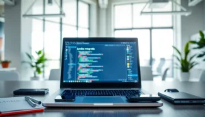 Lending Platform Integration concept showcasing technology setup in a modern office.