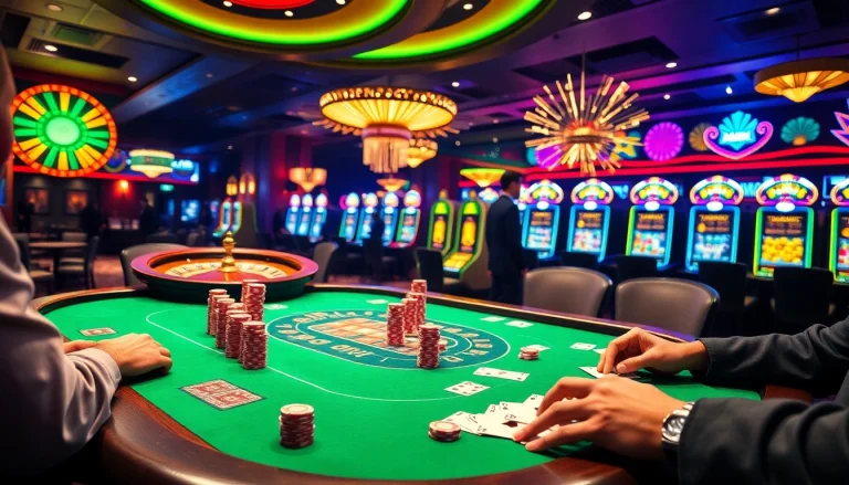 Engaged players at a poker table showcasing strategic moves, part of the MK 8 luxury gambling experience.