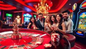 Trải nghiệm cảm giác hồi hộp và phấn khích tại casino LUCK8 và LUCKY8 với bàn roulette sống động và các máy đánh bạc.