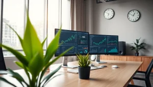 zirvegrupbilgisayar kullanıcılarının modern ofis çalışma alanı düzeni