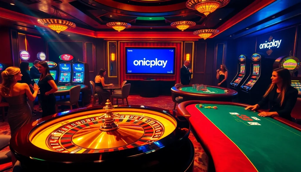 Engage in thrilling gameplay at the stylish casino with link alternatif onicplay slot machines and poker tables.