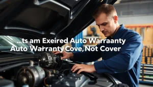 Detailing what does an extended auto warranty cover and not cover, a mechanic inspects a car engine with precision.