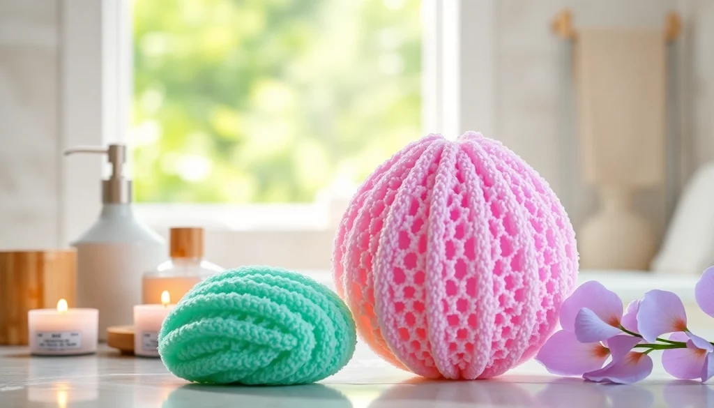 Using the best silicone loofah for a refreshing bath experience with vibrant colors and textures.