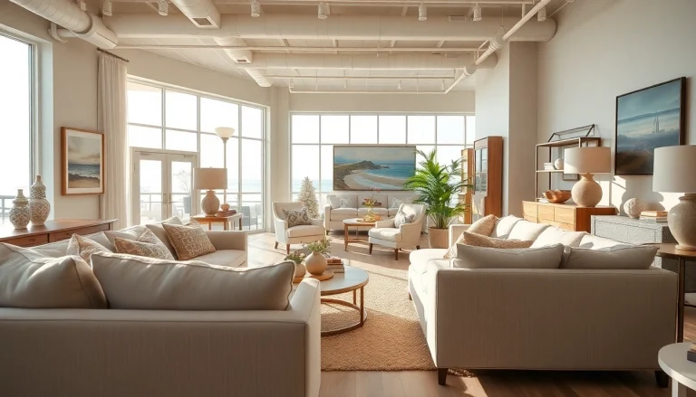 A modern seating arrangement at the Laguna Beach furniture store showcasing elegant designs.