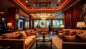 Inviting interior of 인계동셔츠룸 with plush decor and warm lighting.