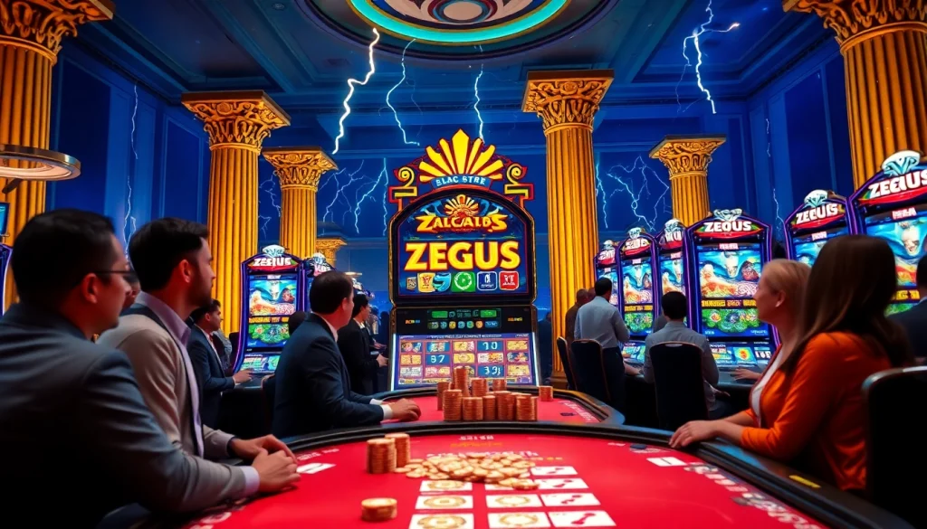 Experience the thrill of winning on the slot zeus machine in a luxurious casino setting.