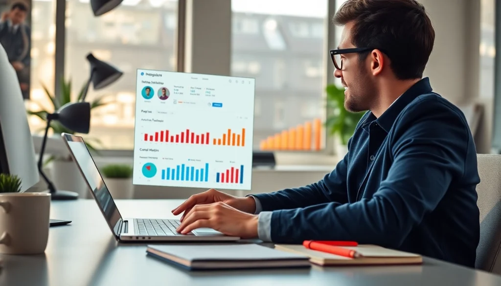 インスタグラムフォロワー買うを通じて増加するフォロワーのデータ分析の様子