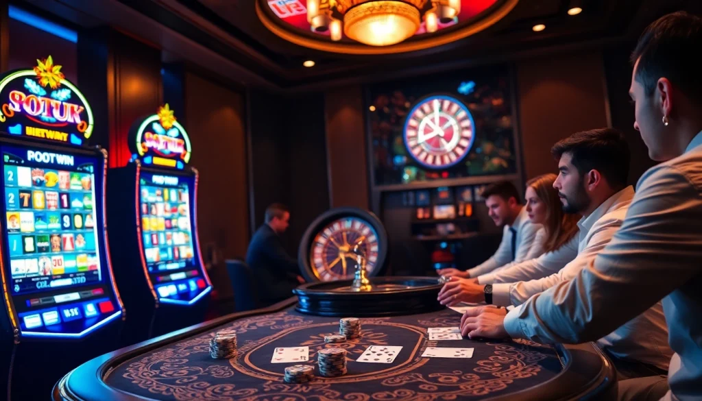 Rasakan sensasi kemenangan saat para pemain merayakan 'datuk win' di meja kasino yang penuh warna.