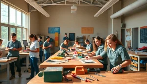 Students learning at trade schools in Hawaii, showcasing hands-on education in vibrant classrooms.