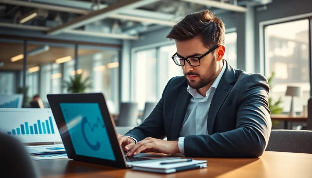 Optimizing visibility with SEO Agentur's expert analysis in a modern office.