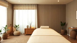 편안한 장식과 차분한 분위기의 출장마사지 치료 공간