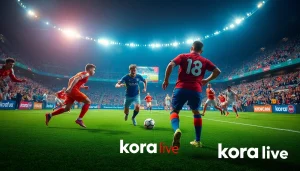مباراة كرة قدم مباشرة على Kora Live مع اللاعبين، لوحة النتائج والجمهور يهتف