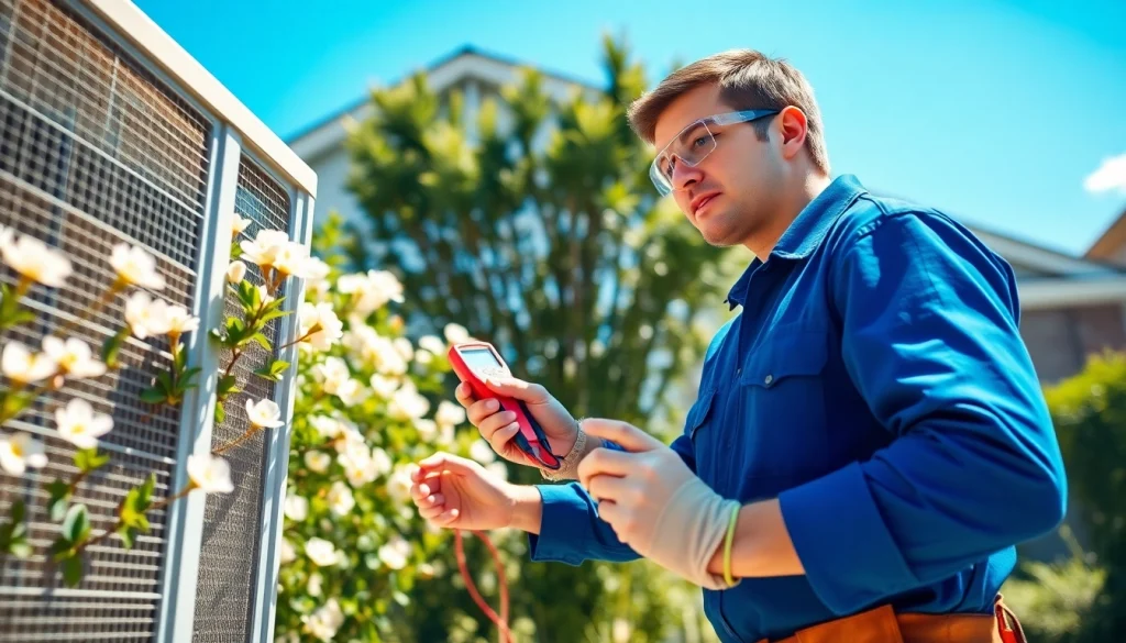 Expert HVAC technician conducting hvac repair waccabuc in a residential setting.