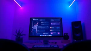 Futuristic NSFW AI interface showcasing immersive chat experience with a digital character.