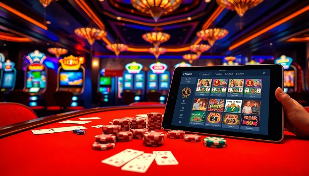 Experience the thrill of gaming at nhà cái luck8 with vibrant casino tables and action.