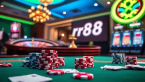 Experience premium gaming at RR88 link, with vibrant casino atmosphere and luxury details.
