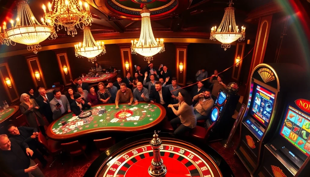Nonton film indoxxi highlights the excitement of casino gaming with vibrant poker tables and roulette wheels.