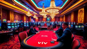 Engaged players at a Rik VIP casino table showcasing excitement and high-stakes action.