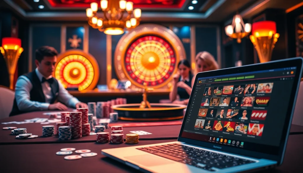 Experience thrilling Rami online action with vibrant cards and professional dealers at a casino table.