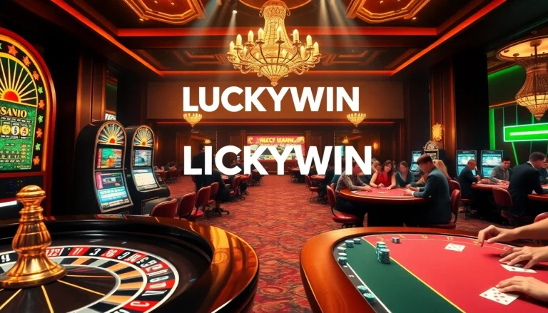 Experience the thrill of gaming at LUCKYWIN casino with exciting tables, chips, and slot machines.