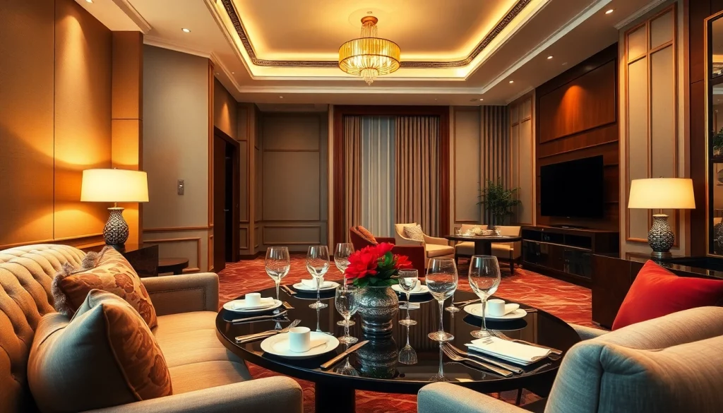 Luxurious Singapore escort hotel suite with elegant decor and inviting ambiance.