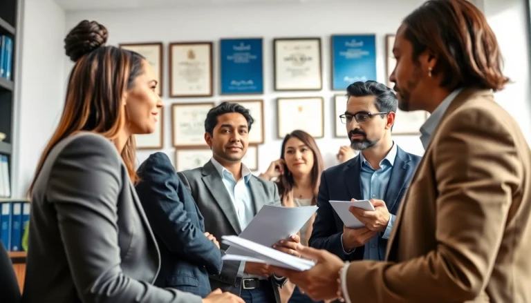 Virginia Immigration Lawyers providing expert legal advice to a diverse client in a professional setting.