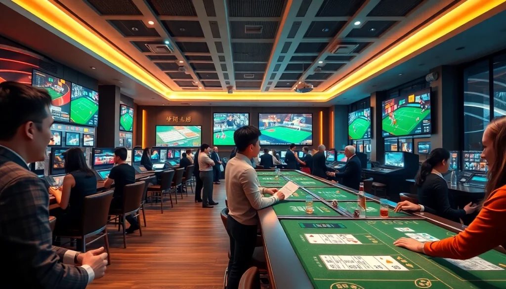 Exciting scene of a safe betting environment showcasing 슈어맨's modern gaming atmosphere