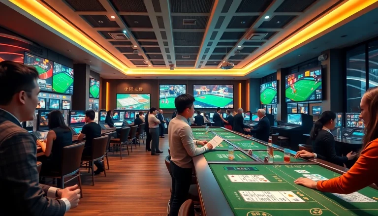 Exciting scene of a safe betting environment showcasing 슈어맨's modern gaming atmosphere