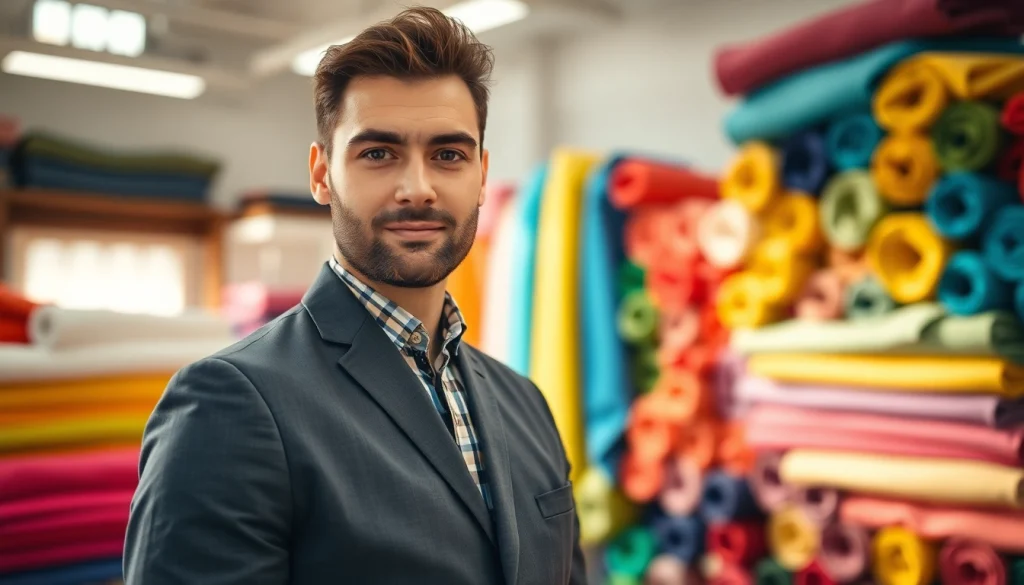 Katoen stof voor kleding prachtig uitgestald in een naaiatelier