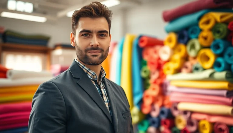 Katoen stof voor kleding prachtig uitgestald in een naaiatelier