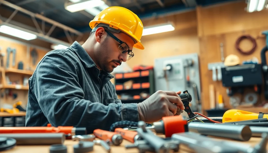Engaging skilled trades training session showcasing a tradesperson expertly working on electrical circuits.