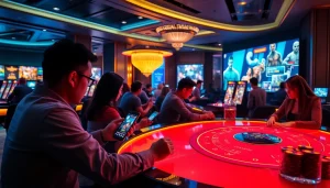 바카라 게임의 매력을 강조하는 안전한 카지노사이트의 생동감 넘치는 온라인 카지노 사이트 경험을 보여주는 고각도 뷰