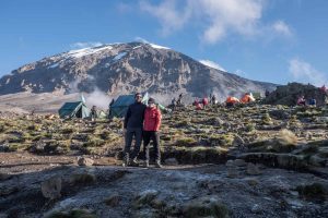 Trekkers-Climbing-Kilimanjaro-at-Karanga-Camp