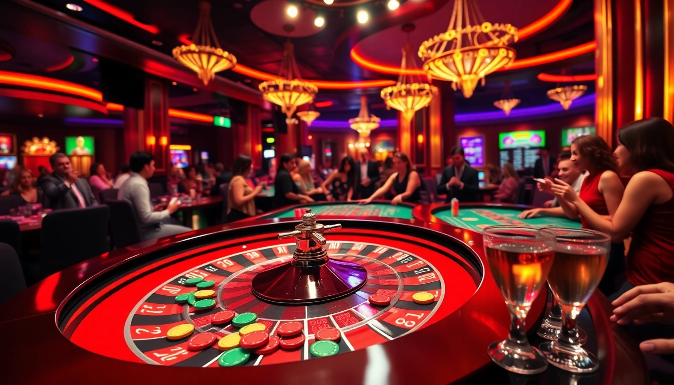 Permainan roulette yang meriah di www.agencetitan.com/en/ dengan pemain yang penuh semangat.